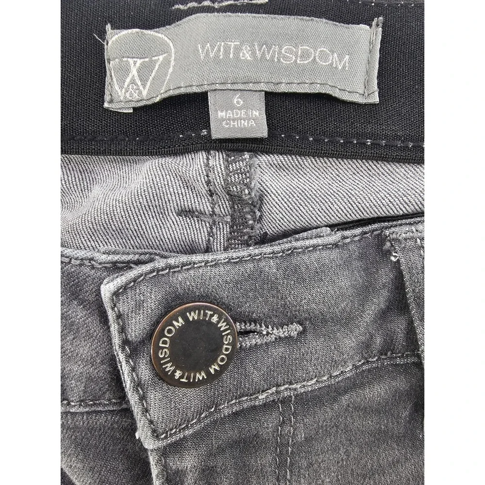 Wit and Wisdom Jeans Womens 6 Tapered Skinny Fit Elastic Waist Stretch Casual
